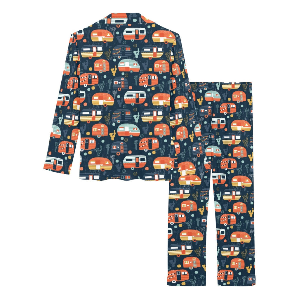 Camper Van Pattern Print Design 05 Women's Long Pajama Set