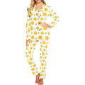 oranges leaves pattern Women's Long Pajama Set