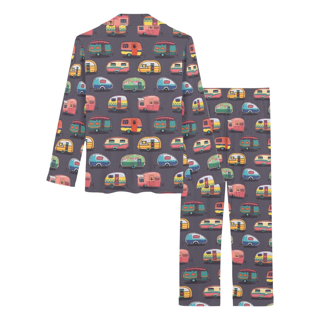 Camper Van Pattern Print Design 02 Women's Long Pajama Set