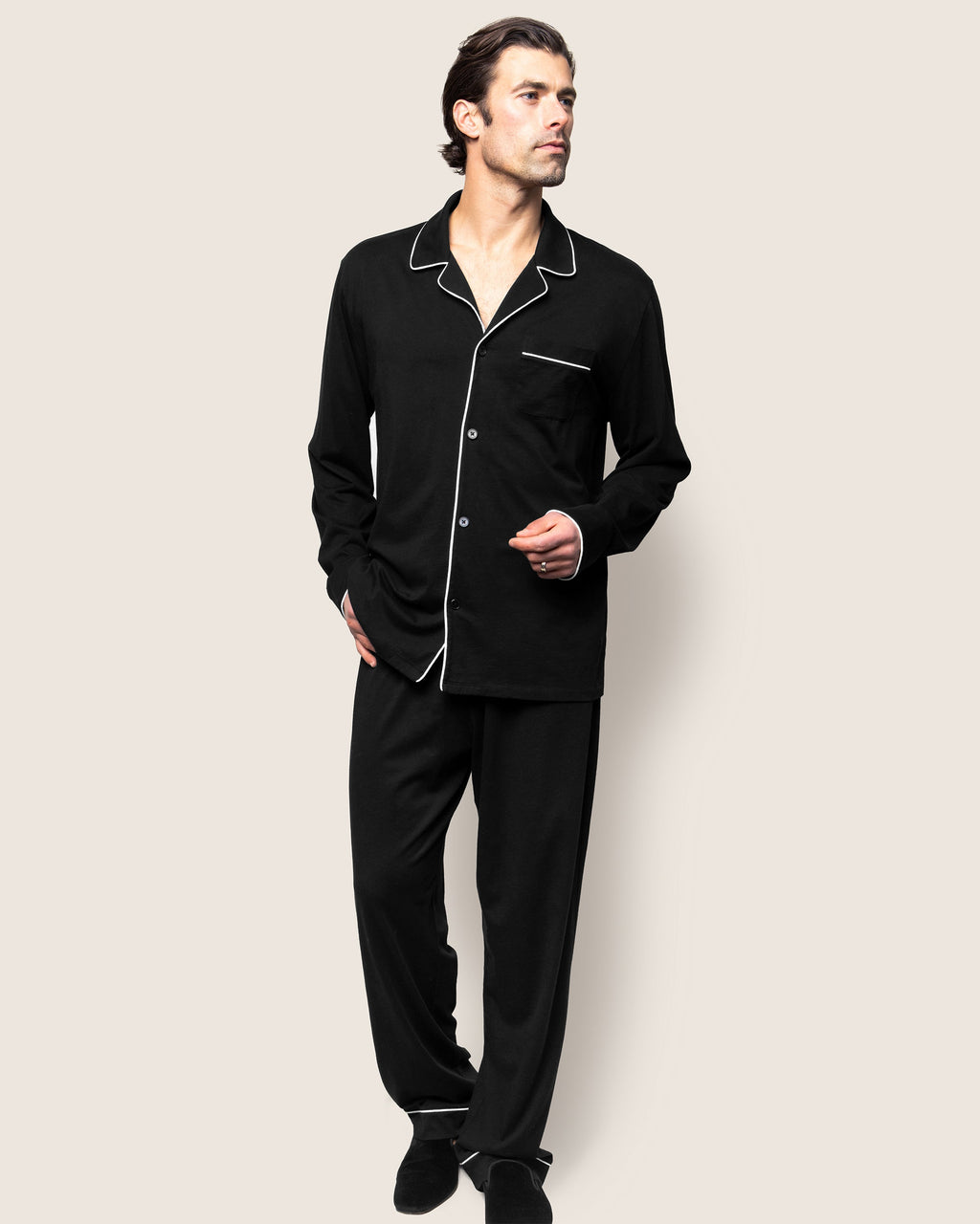 Men's Pima Pajama Set in Black