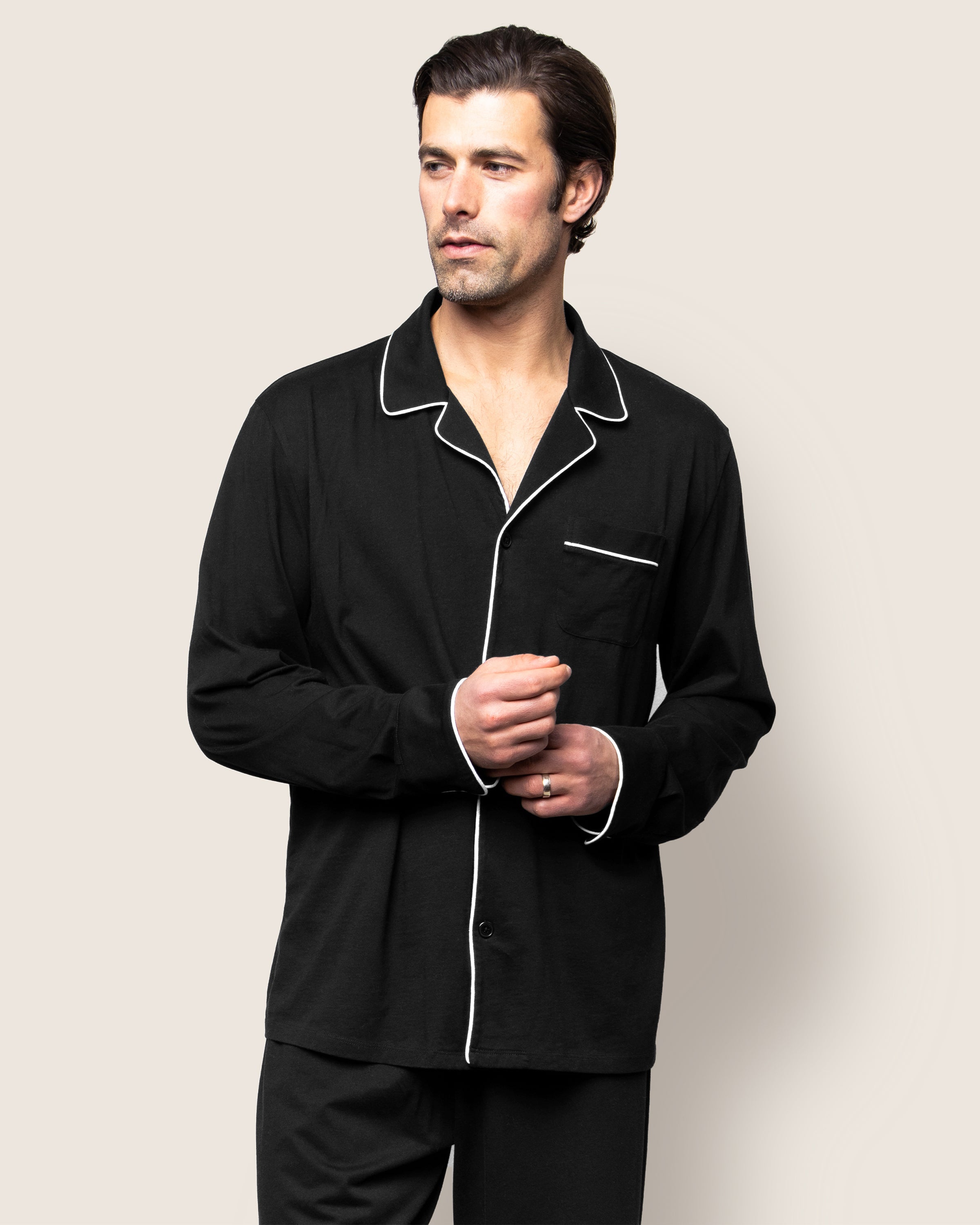 Men's Pima Pajama Set in Black