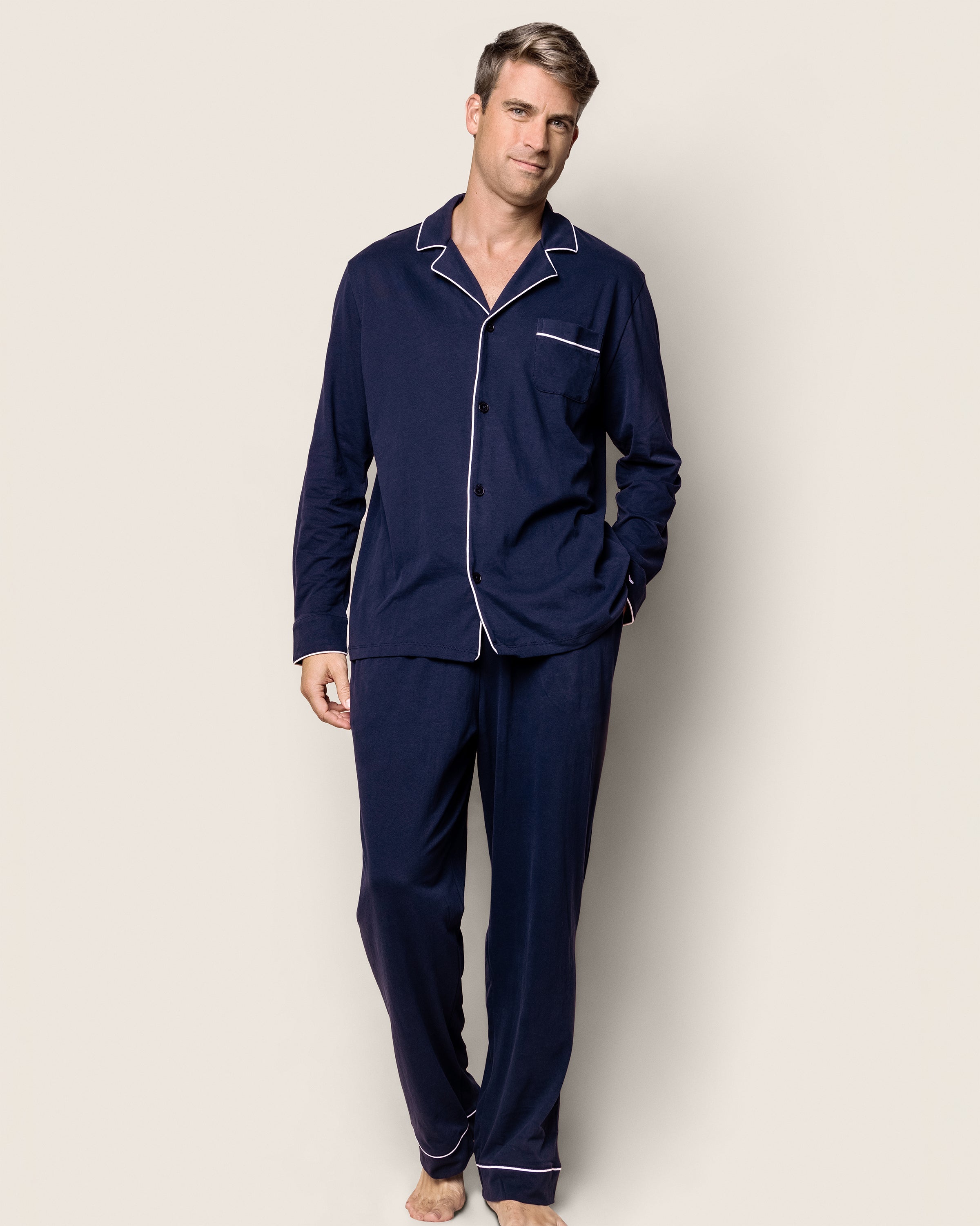 Men's Pima Pajama Set in Navy