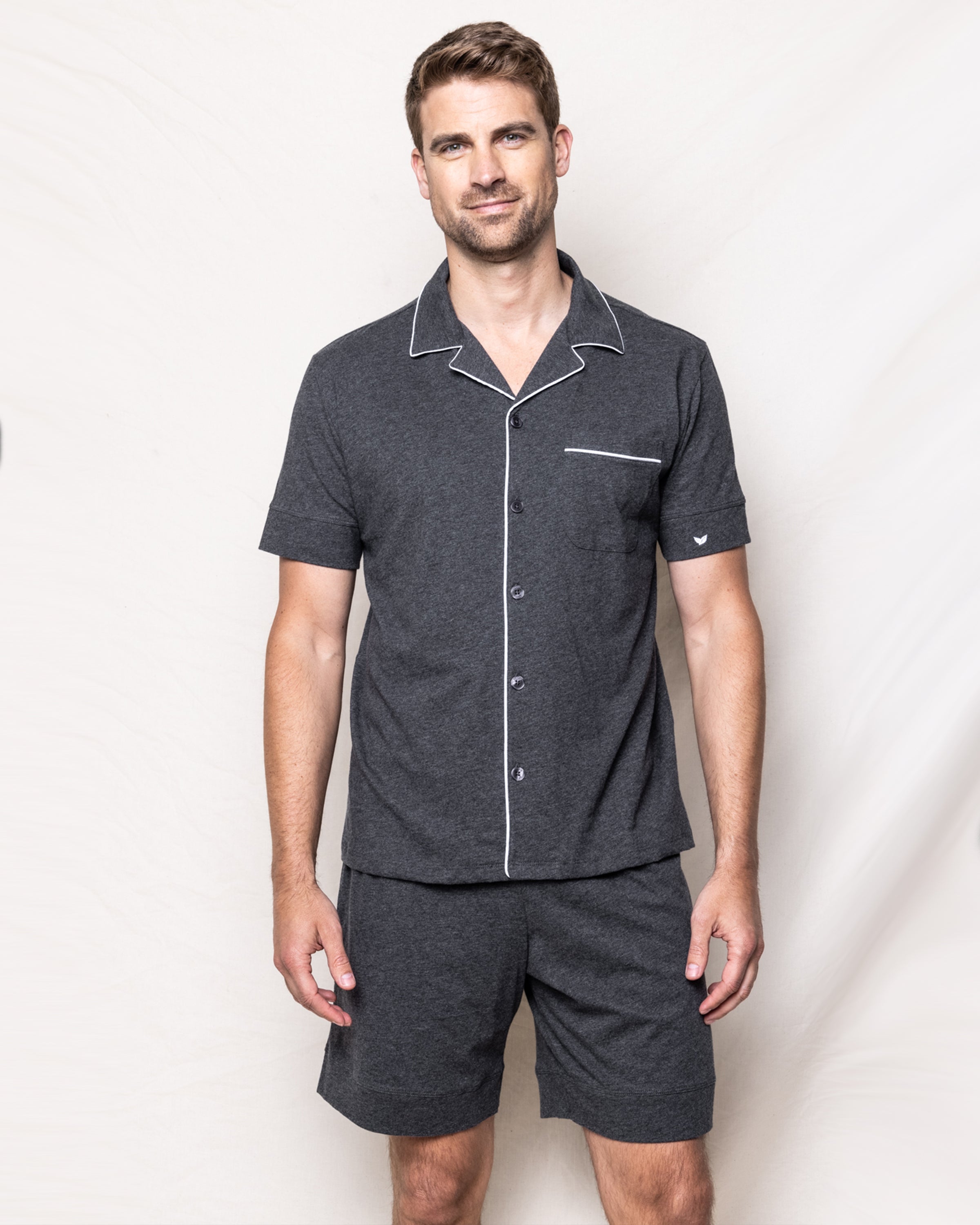 Men's Pima Pajama Short Set in Navy