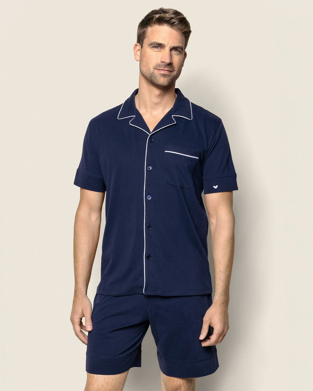 Men's Pima Pajama Short Set in Navy